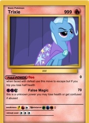 Size: 320x441 | Tagged: safe, trixie, g4, card, pokémon card, solo