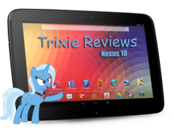 Size: 640x473 | Tagged: safe, trixie, android, pony, unicorn, g4, alicorn amulet, comic sans, female, holo, mare, nexus, simple background, tablet, transparent background