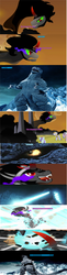 Size: 2408x9856 | Tagged: safe, king sombra, kaiju, umbrum, g4, comic, crossover, curb stomp, fight, godzilla, godzilla (series), godzilla final wars