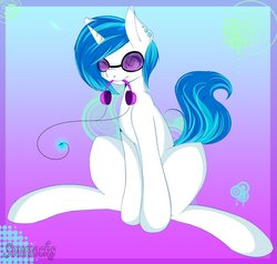 Size: 916x872 | Tagged: safe, artist:soursocks, dj pon-3, vinyl scratch, pony, g4, earring, female, headphones, solo