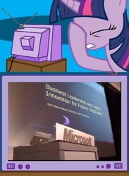 Size: 563x771 | Tagged: safe, twilight sparkle, g4, apple, exploitable meme, facehoof, fail, laptop computer, meme, microsoft, tv meme