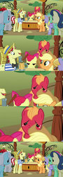 Size: 960x2680 | Tagged: safe, edit, edited screencap, screencap, apple bloom, applejack, big macintosh, bon bon, cloud kicker, flim, linky, lucky clover, lyra heartstrings, shoeshine, sweetie drops, earth pony, pony, g4, the super speedy cider squeezy 6000, facebomb, male, sad, sadness, stallion, tenso, wat, wtf