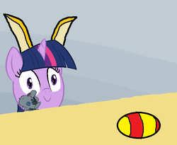 Size: 575x471 | Tagged: safe, smarty pants, twilight sparkle, pony, unicorn, g4, bunny ears, chocolate, chocolate egg, easter, easter egg, egg (food), exploitable meme, food, holiday, meme, spilled milk, unicorn twilight