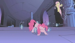 Size: 843x480 | Tagged: safe, screencap, fluttershy, pinkie pie, friendship is magic, g4, castle of the royal pony sisters