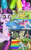 Size: 1000x1600 | Tagged: safe, artist:barkthebear, angel bunny, applejack, berry punch, berryshine, dj pon-3, fluttershy, pinkie pie, rainbow dash, rarity, tank, twilight sparkle, vinyl scratch, winona, g4, alternate hairstyle, applebucking, balloon, clothes, dress, glasses, hard mode, mane six, sewing, swapped cutie marks, then watch her balloons lift her up to the sky, what my cutie mark is telling me
