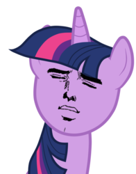 Size: 500x639 | Tagged: dead source, safe, twilight sparkle, pony, unicorn, g4, bust, female, mare, simple background, solo, transparent background, yaranaika