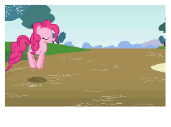 Size: 756x563 | Tagged: safe, pinkie pie, earth pony, pony, g4, animated, breaking the fourth wall, female, fourth wall, mare, pinkie being pinkie, solo