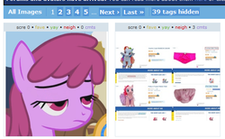 Size: 587x362 | Tagged: safe, berry punch, berryshine, pinkie pie, rainbow dash, g4, clothes, exploitable meme, irl, juxtaposition, juxtaposition win, panties, photo, plushie, unamused, underwear