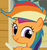 Size: 163x175 | Tagged: safe, screencap, scootaloo, g4, cropped, eyes open, rainbow wig, scrunchy face, solo