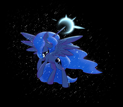 Size: 1637x1430 | Tagged: dead source, safe, artist:spaerk, princess luna, alicorn, pony, g4, female, magic, solo, stars