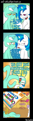 Size: 1000x3700 | Tagged: safe, artist:lamia, apple bloom, dj pon-3, lyra heartstrings, scootaloo, sweetie belle, vinyl scratch, g4, belly, big belly, bloated, cinnamon toast crunch, comic, food baby, imminent weight gain, stuffed, stuffing, wat