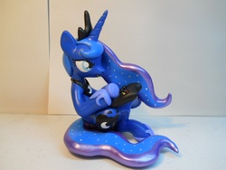 Size: 2048x1536 | Tagged: safe, artist:earthenpony, princess luna, pony, g4, controller, craft, irl, photo, sculpture, sitting, solo