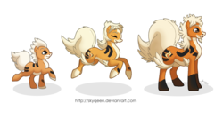 Size: 4080x2183 | Tagged: safe, artist:almairis, arcanine, growlithe, colt, evolution chart, family, female, foal, male, mare, pokémon, ponified, ponymon, simple background, stallion, transparent background, trio