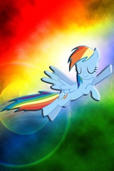 Size: 640x960 | Tagged: safe, rainbow dash, pegasus, pony, g4, abstract background, eyes closed, female, flying, iphone wallpaper, mare, smiling, solo, spread wings, wings