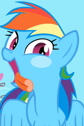 Size: 640x960 | Tagged: safe, rainbow dash, pony, g4, iphone wallpaper, licking, licking the fourth wall, looking at you, solo, tongue out