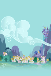 Size: 320x480 | Tagged: safe, screencap, g4, canterlot, iphone wallpaper, ponyville, scenery, watermill, windmill