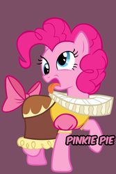 Size: 640x960 | Tagged: safe, chancellor puddinghead, pinkie pie, g4, derp, iphone wallpaper, silly, text, tongue out