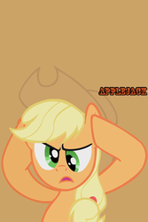 Size: 640x960 | Tagged: safe, applejack, g4, confused, iphone wallpaper, text
