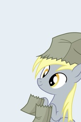 Size: 640x960 | Tagged: safe, derpy hooves, pegasus, pony, female, iphone wallpaper, mare, nightmare night, paper bag, paper bag wizard, simple background, solo