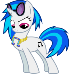 Size: 2886x3088 | Tagged: safe, artist:jaybugjimmies, dj pon-3, vinyl scratch, pony, unicorn, g4, cutie mark, elements of harmony, female, hooves, horn, mare, necklace, simple background, smiling, solo, sunglasses, transparent background, vector