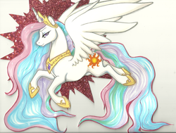 Size: 1200x909 | Tagged: safe, artist:mrsred, princess celestia, pony, g4, female, solo