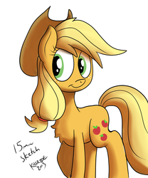 Size: 2000x2400 | Tagged: safe, artist:killryde, applejack, earth pony, pony, g4, chest fluff, female, simple background, solo