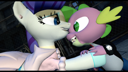 Size: 1920x1080 | Tagged: dead source, safe, artist:dakkiller, rarity, spike, dragon, pony, g4, 3d, clothes, dress, female, gmod, male, mare, ship:sparity, shipping, straight, wedding dress