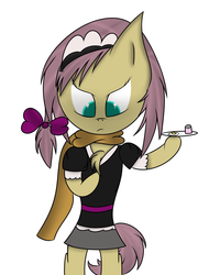 Size: 1219x1523 | Tagged: safe, artist:yorky, fluttershy, g4, bipedal, black outlines, bow, chest fluff, clothes, hair bow, looking down, simple background, solo, white background