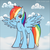 Size: 1500x1500 | Tagged: safe, artist:pippy, rainbow dash, pony, g4, chest fluff, female, solo