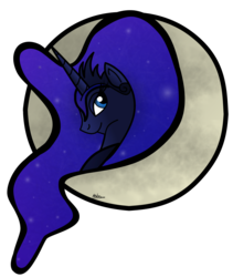 Size: 2000x2375 | Tagged: safe, artist:halfirepony, princess luna, pony, g4, blue, eyes, female, moon, solo