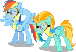 Size: 1600x1092 | Tagged: safe, artist:silver-and-rarity, lightning dust, rainbow dash, g4, simple background, transparent background, vector