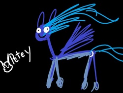 Size: 960x720 | Tagged: safe, artist:pikapetey, princess luna, pony, g4, female, solo, stick figure, stylistic suck