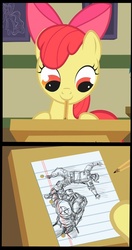 Size: 658x1244 | Tagged: safe, apple bloom, pony, g4, angry marines, imperial guard, space marine, warhammer (game), warhammer 40k