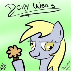 Size: 500x500 | Tagged: safe, derpy hooves, pegasus, pony, g4, female, mare, muffin, simple background, solo