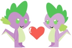 Size: 1186x793 | Tagged: safe, artist:furryxxi-02, spike, dragon, pony, g4, baby, baby dragon, barb, barbabetes, bbbff, couple, cute, dragoness, heart, love, pointy ponies, romantic, rule 63, rule63betes, shipping, simple background, transparent background, wingless spike