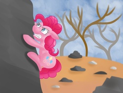 Size: 1024x768 | Tagged: safe, artist:shinkuma, pinkie pie, earth pony, pony, g4, female, rock, rock farm, solo