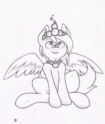 Size: 657x780 | Tagged: safe, artist:joey darkmeat, derpy hooves, pegasus, pony, g4, bubble, female, mare, monochrome, sketch, solo, traditional art