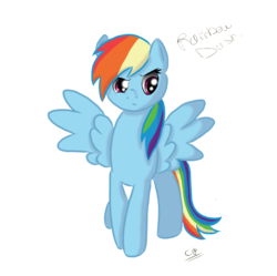 Size: 1022x1018 | Tagged: safe, artist:cookiekipenda, rainbow dash, pony, g4, female, solo