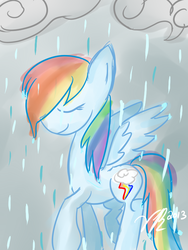 Size: 600x800 | Tagged: safe, artist:silky_cotton, rainbow dash, g4, rain, wet, wet mane