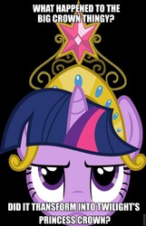 Size: 619x960 | Tagged: safe, twilight sparkle, g4, big crown thingy, image macro