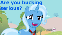 Size: 1280x720 | Tagged: useless source url, safe, trixie, g4, alicorn amulet, dreamworks face, faic, reaction image