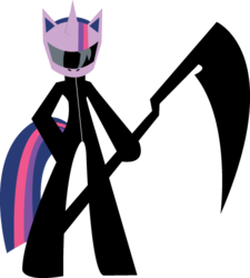 Size: 450x500 | Tagged: safe, artist:sonic-chaos, twilight sparkle, g4, anime, celty sturluson, crossover, durarara, japanese, miyuki sawashiro, simple background, transparent background, voice actor joke