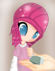 Size: 400x514 | Tagged: safe, artist:pinkamenamoon, pinkie pie, human, g4, humanized, pinkamena diane pie, rock, solo