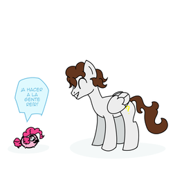 Size: 1000x1000 | Tagged: safe, pinkie pie, oc, pegasus, pony, g4, female, male, spanish, stallion