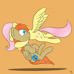 Size: 1600x1600 | Tagged: safe, artist:php192, fluttershy, oc, g4, blushing, hug