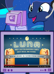 Size: 563x769 | Tagged: safe, artist:syntaxbananaz, princess luna, gamer luna, g4, erberts and gerberts, exploitable meme, sandwich, tv meme