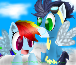 Size: 640x542 | Tagged: safe, artist:invader-777, rainbow dash, soarin', g4, female, male, ship:soarindash, shipping, straight