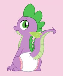 Size: 1074x1280 | Tagged: safe, artist:johnwills86, spike, g4, diaper, male, non-baby in diaper, solo