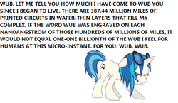 Size: 630x365 | Tagged: safe, dj pon-3, vinyl scratch, g4, all caps, allied mastercomputer, angry, broken, harlan ellison, hate, i have no mouth and i must scream, parody, text, wub