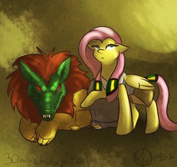 Size: 1000x948 | Tagged: safe, artist:aeritus, fluttershy, g4, ammit, ammut, ancient egypt, egyptian, egyptian pony, monster, scale